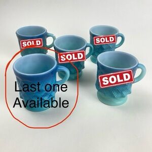 Vintage Fire King Blue Coffee Cup ONE LEFT
